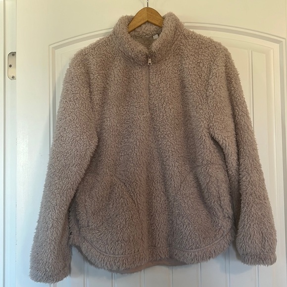 Gap teddy bear Sherpa 1/4 Zip Sweater jacket Medium - Picture 1 of 8